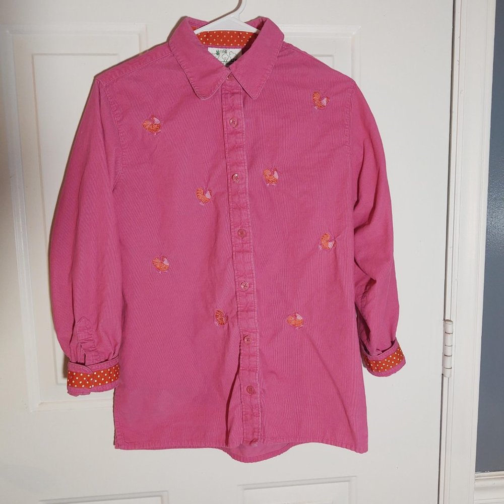 The Quacker Factory Rooster Button Down Shirt
